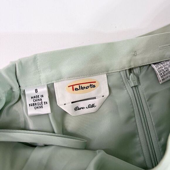 Talbots Skirt Suit Womens 8 Jacket Blazer Blue Pure Silk Career - Picture 10 of 16